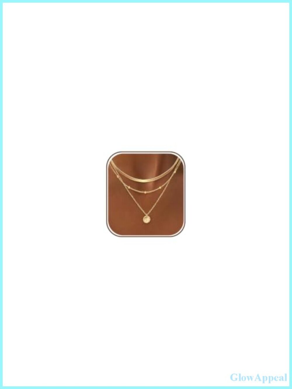 14K Gold Plated Layered Necklace Set 3 Dainty Chains Circle Pendant